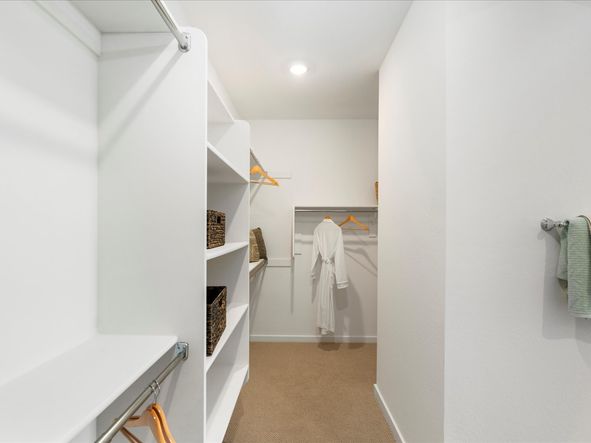 Primary Walk-In Closet in the Arlo Floorplan modeled at Abel Ranch