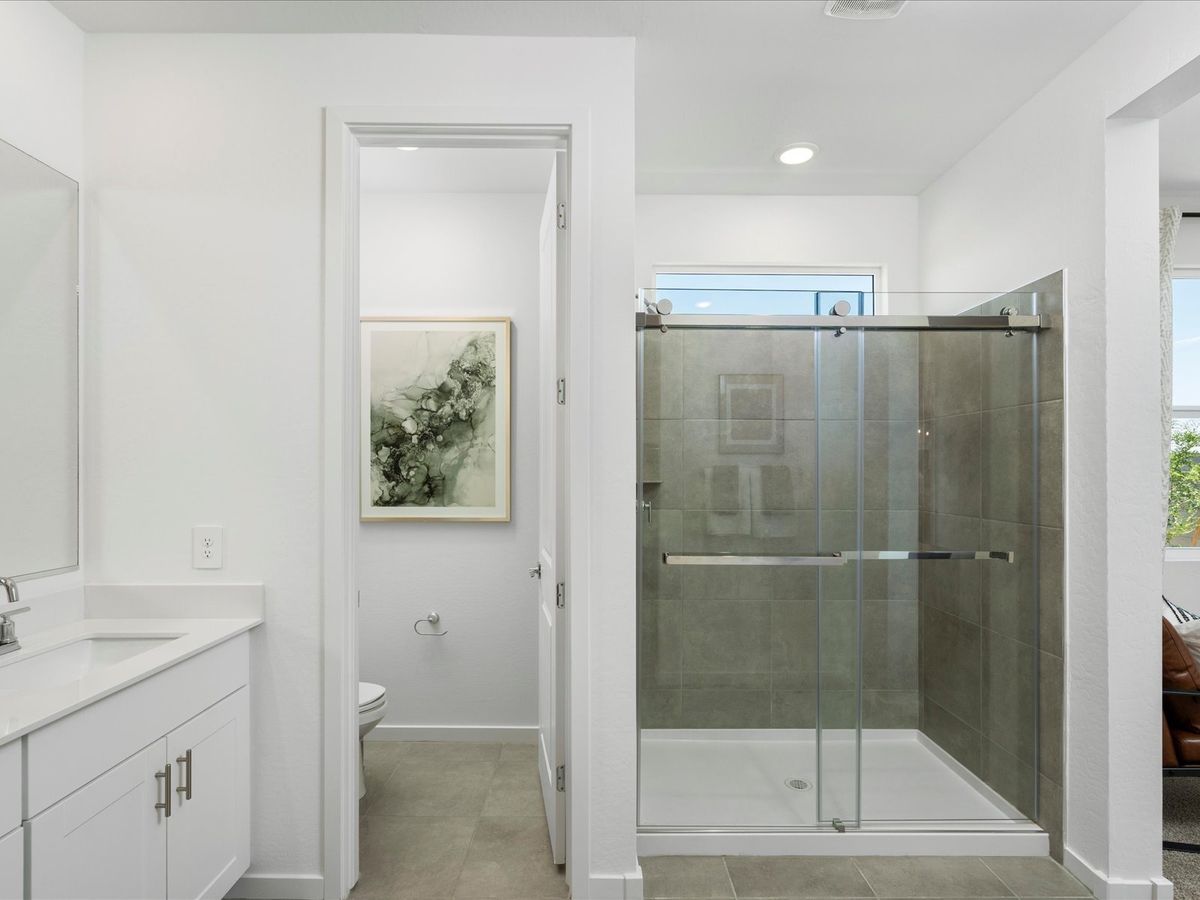 Primary Bathroom in the Jubilee Floorplan modeled at Silva Farms