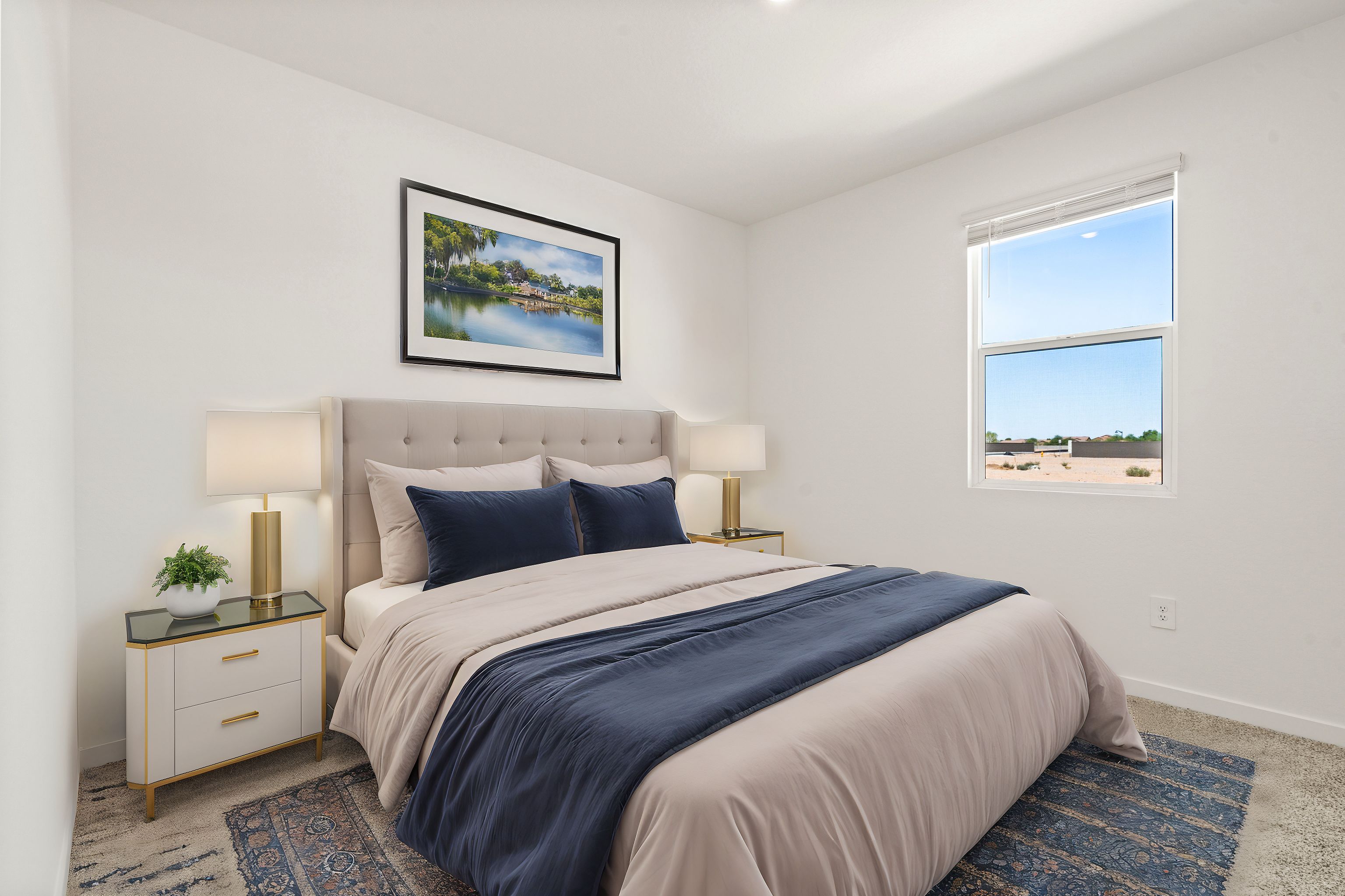 Secondary bedroom virtual staging of Sawyer floorplan modeled at Rancho Mirage in Maricopa, AZ