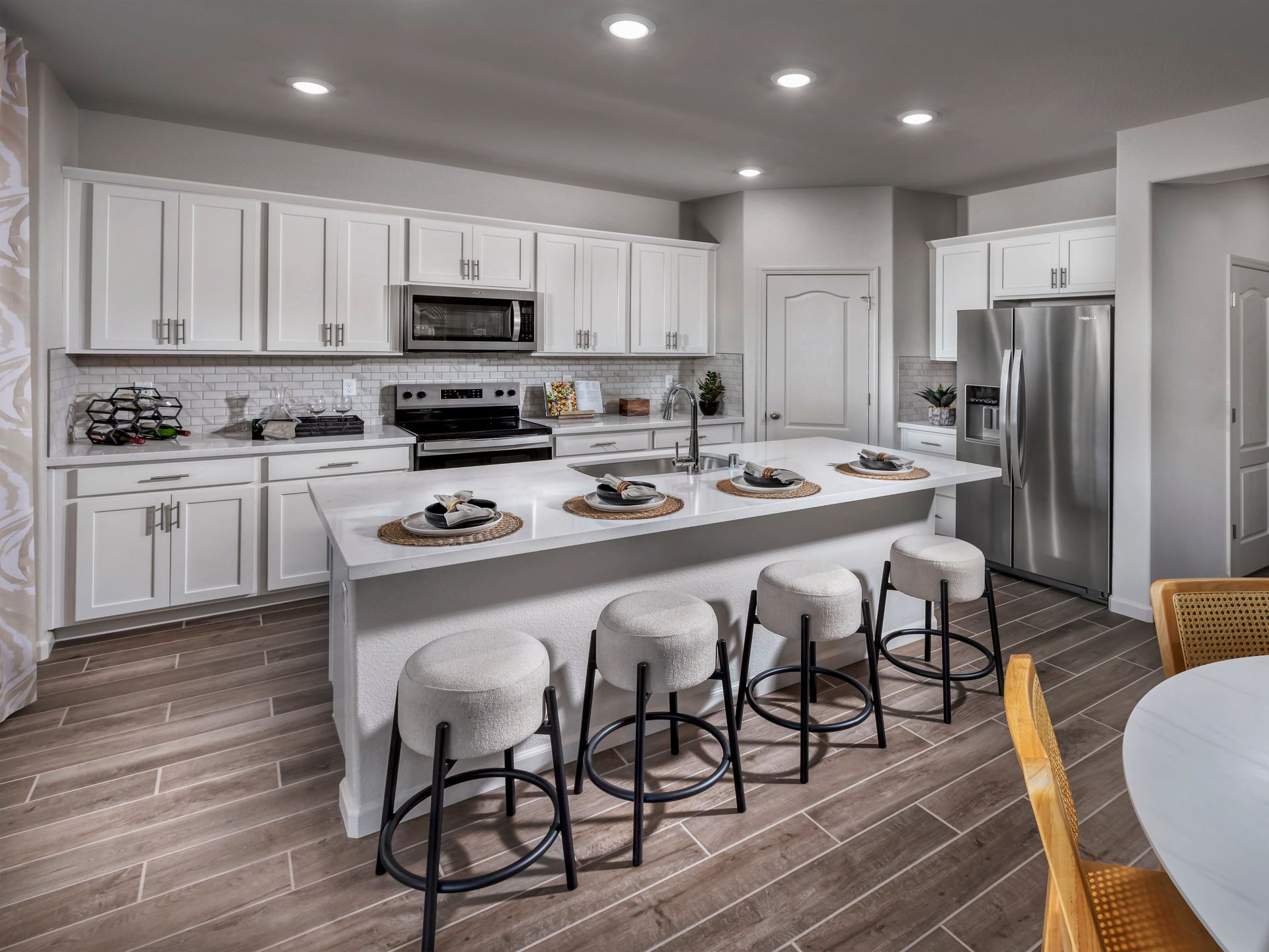 Kitchen in the 3522 floorplan at a Meritage Homes community in Vacaville, CA.