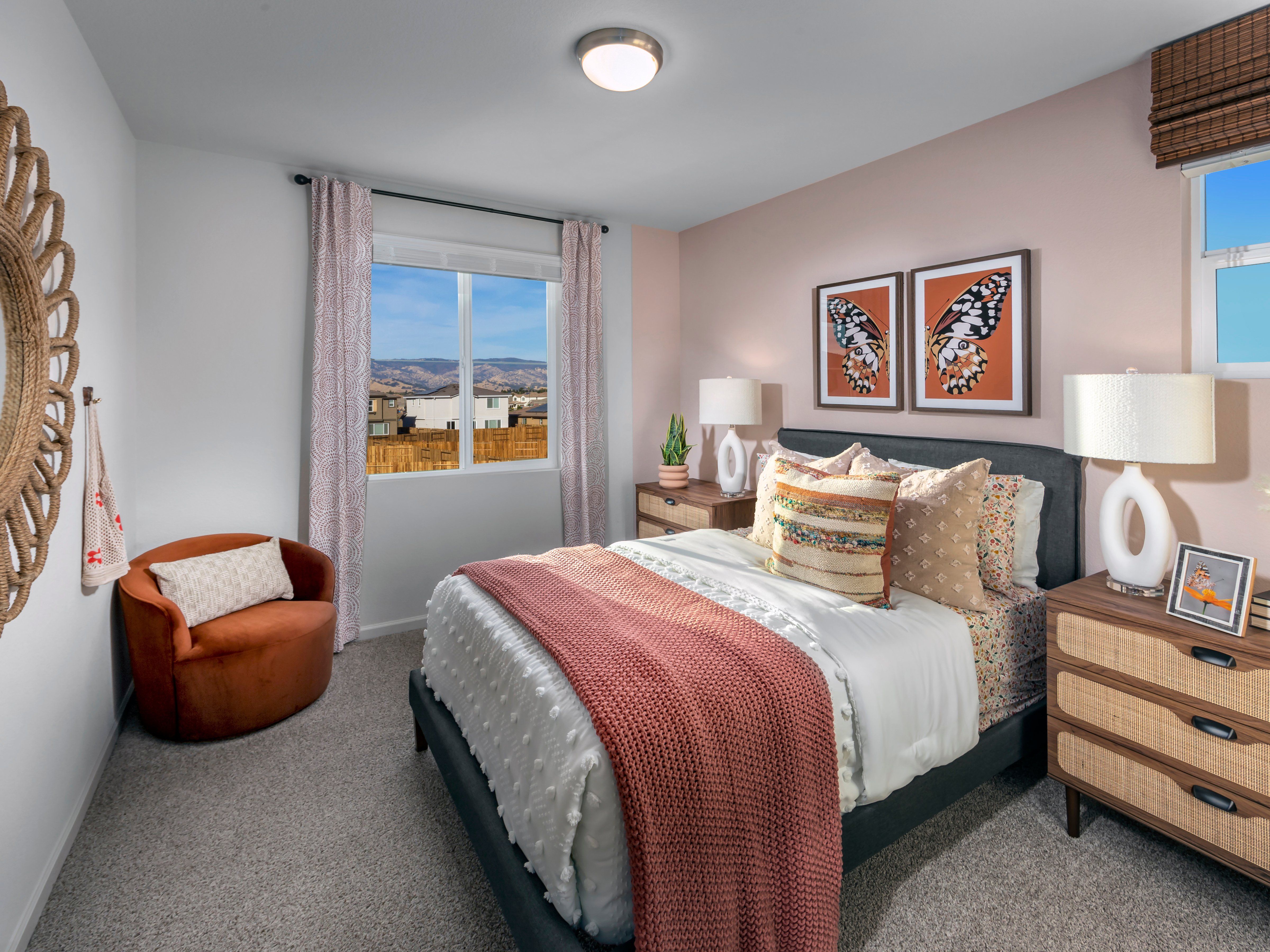 Bedroom in the 3522 floorplan at a Meritage Homes community in Vacaville, CA.