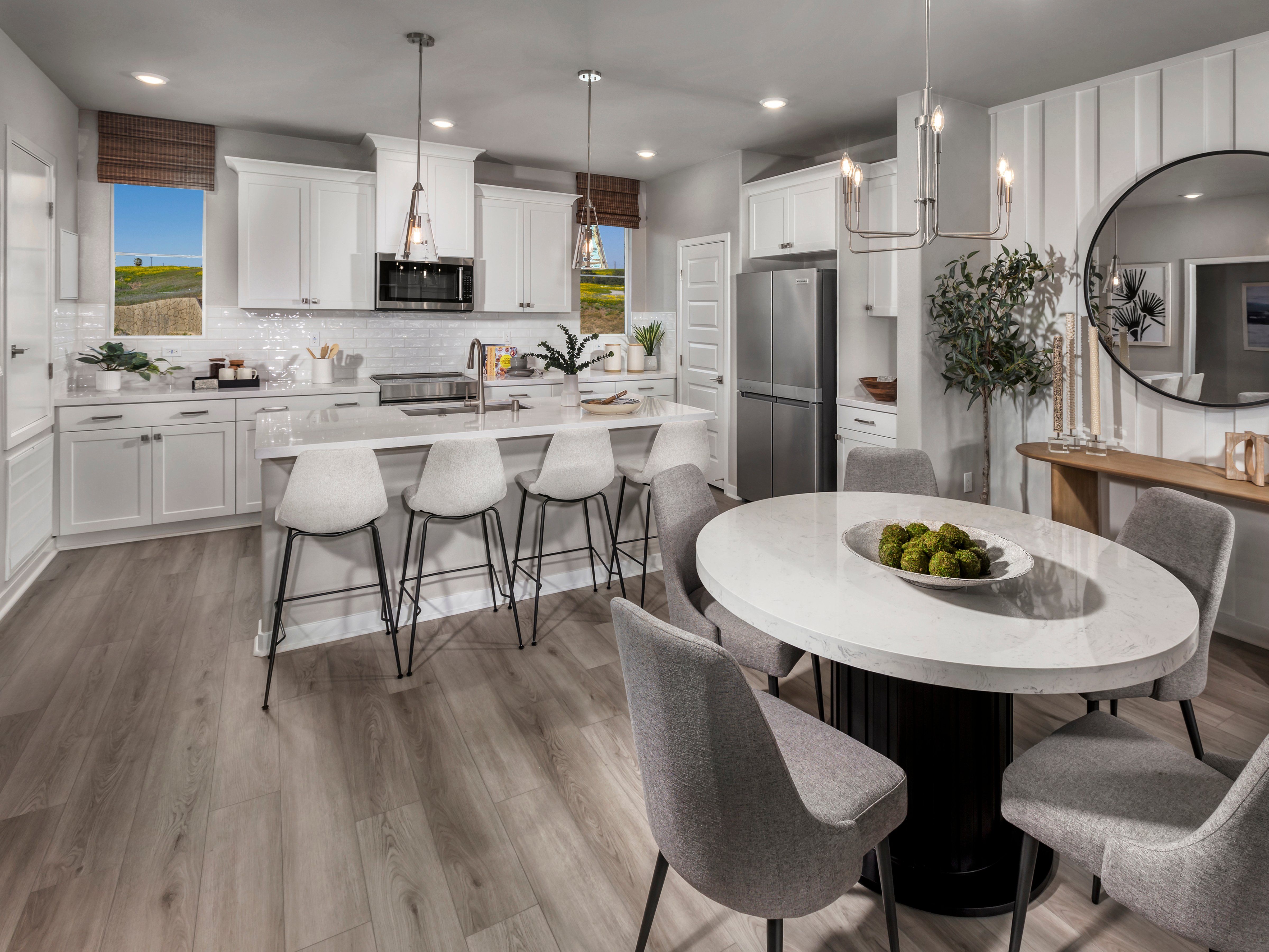 Dining room in the 2135 floorplan at a Meritage Homes community in San Pedro, CA.