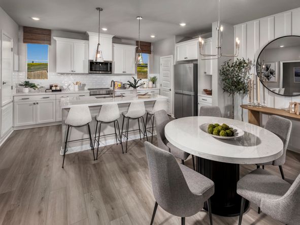 Dining room in the 2135 floorplan at a Meritage Homes community in San Pedro, CA.