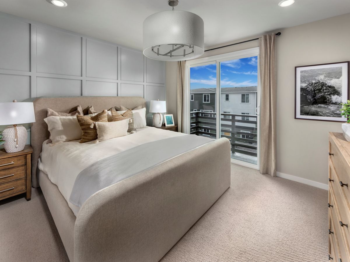 Primary bedroom in the 2135 floorplan at a Meritage Homes community in San Pedro, CA.