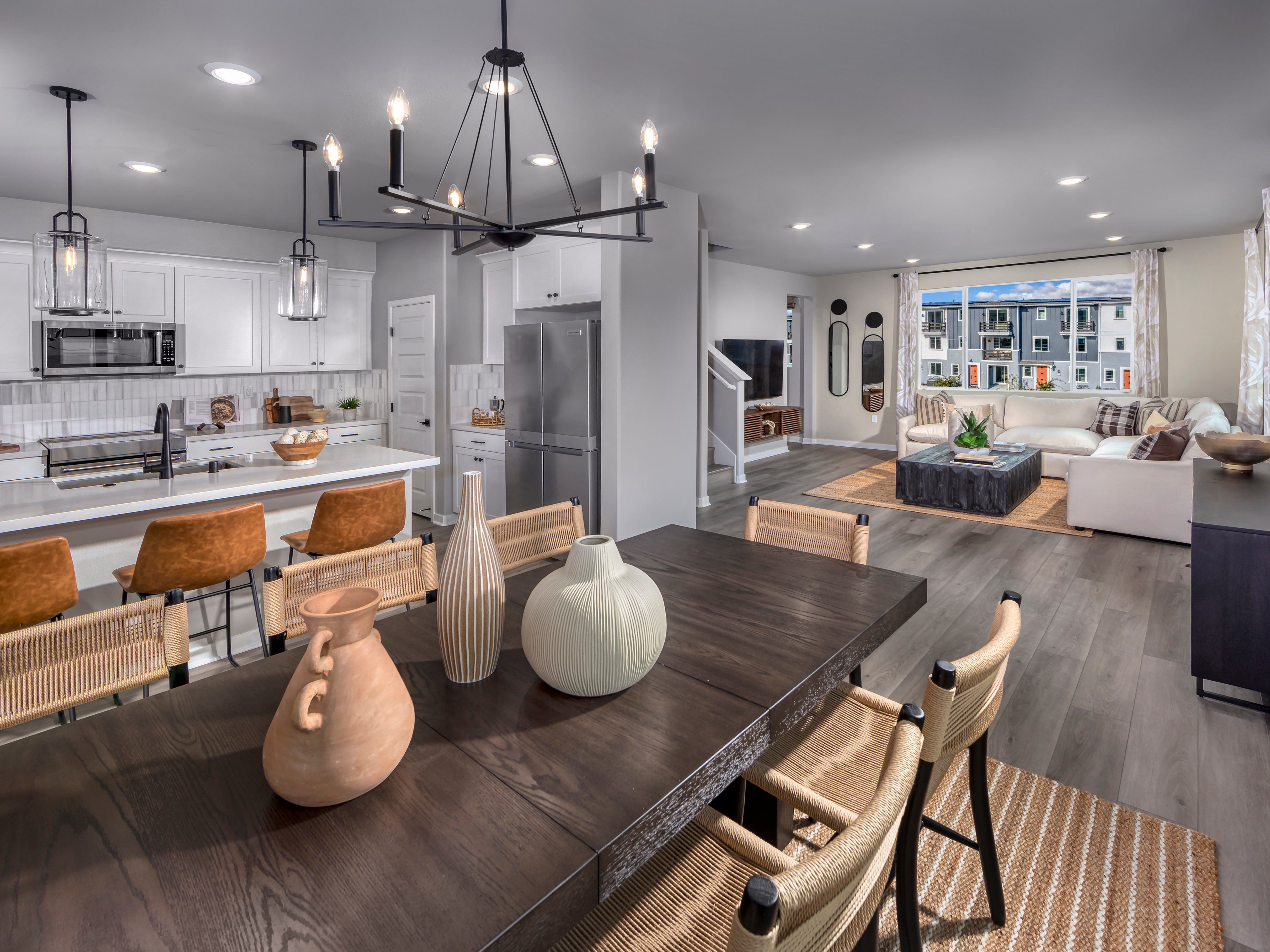 Great room in the 2337 floorplan at a Meritage Homes community in San Pedro, CA.