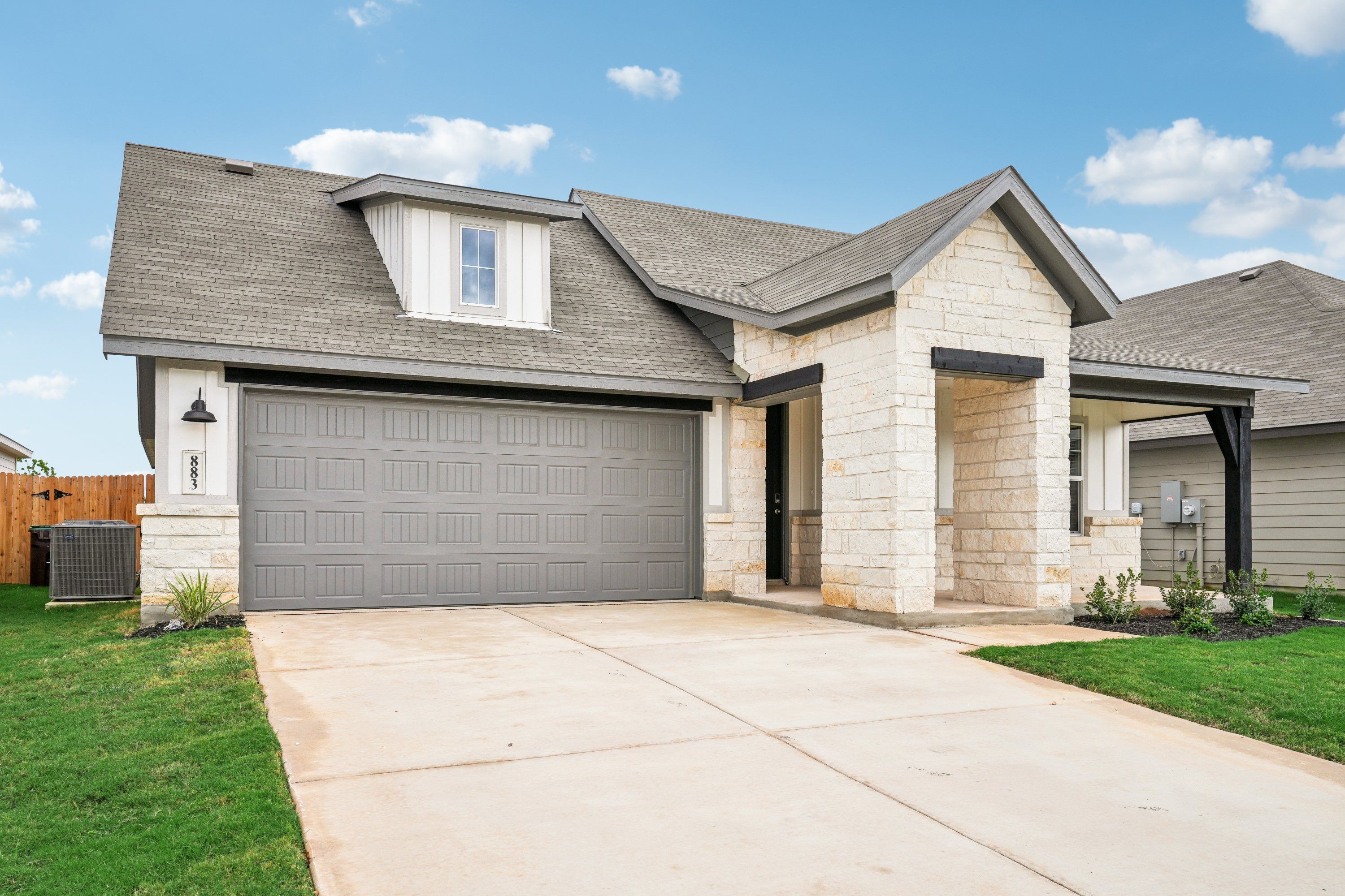 Front exterior of the Oleander floorplan at a Meritage Homes community.