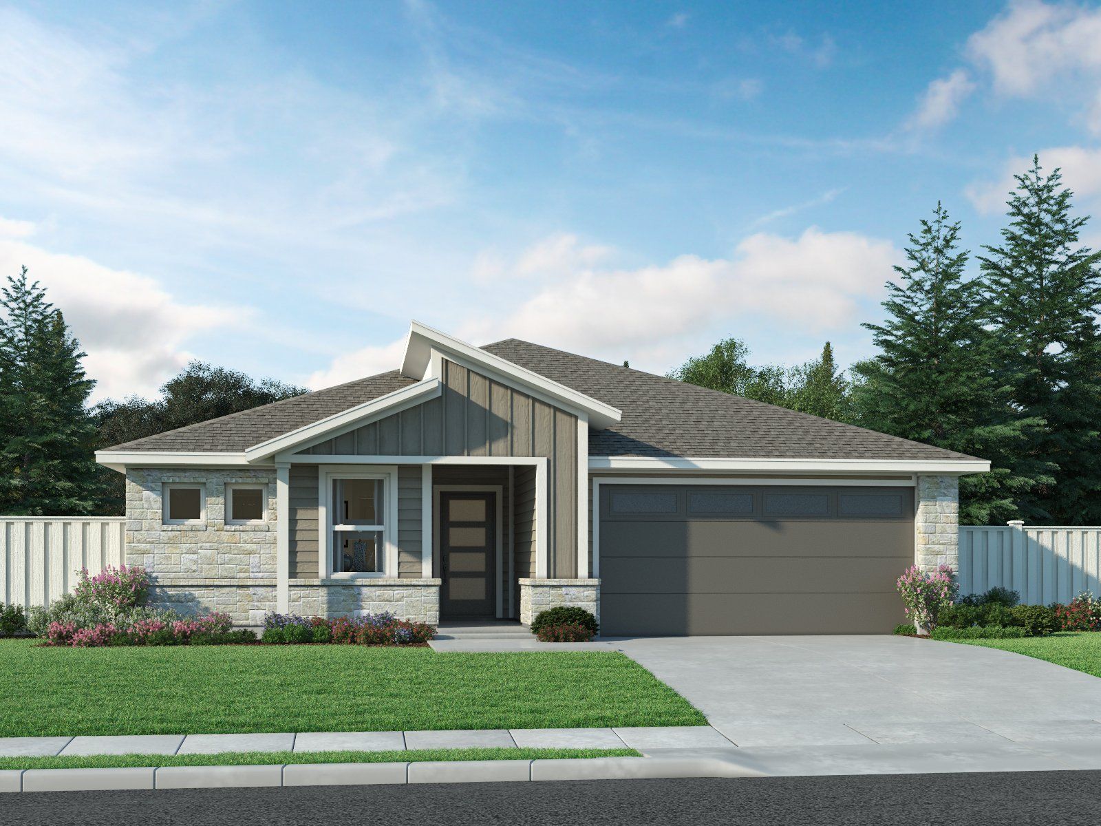 The Henderson (404) Floorplan X Elevation Rendering
