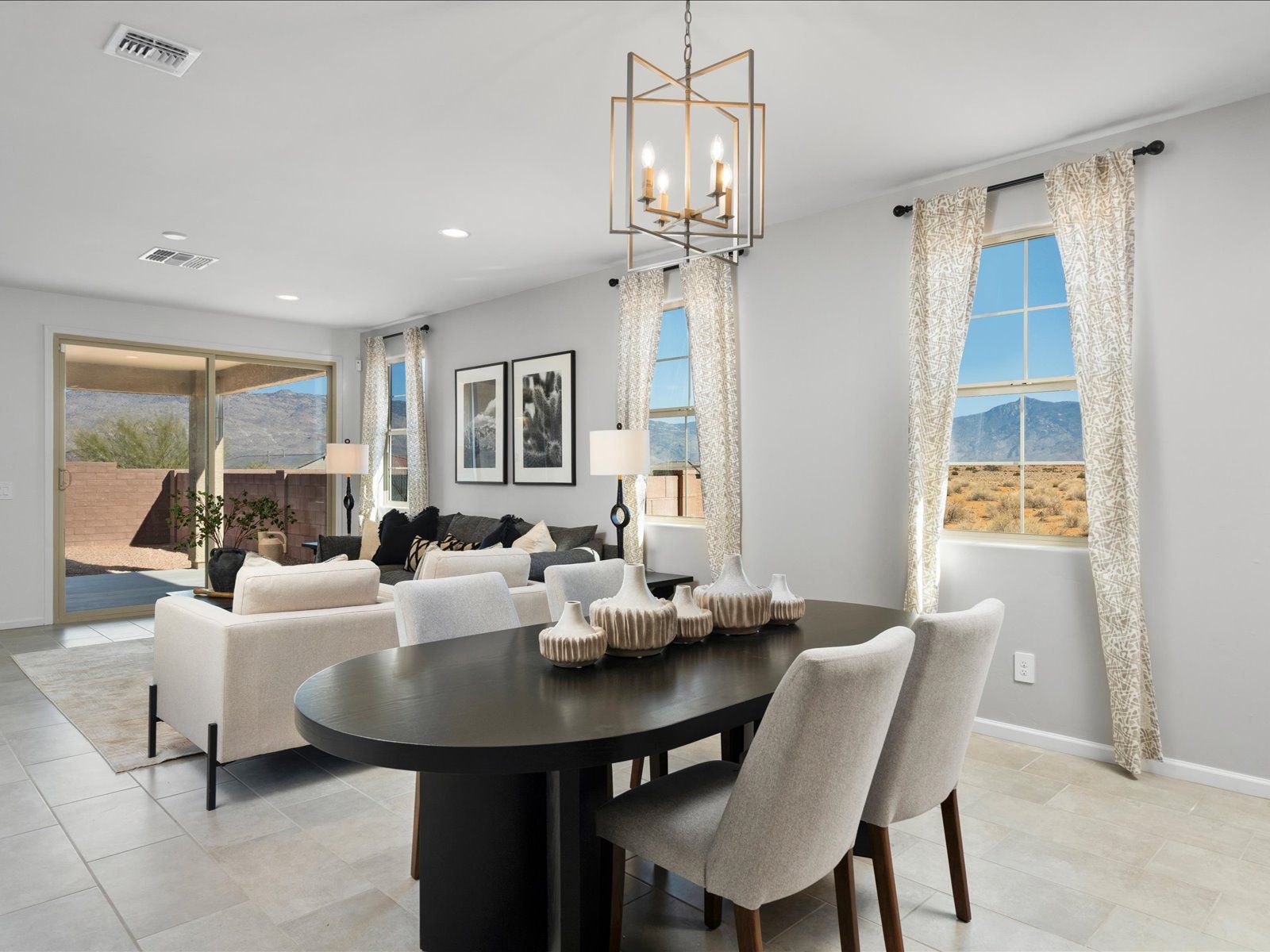 The dining room in the 2110 floorplan at Alamar at Rocking K.
