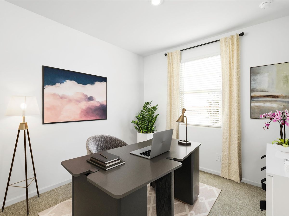Bedroom 4 in the 2110 plan is located directly off the foyer and boasts its own private bathroom.