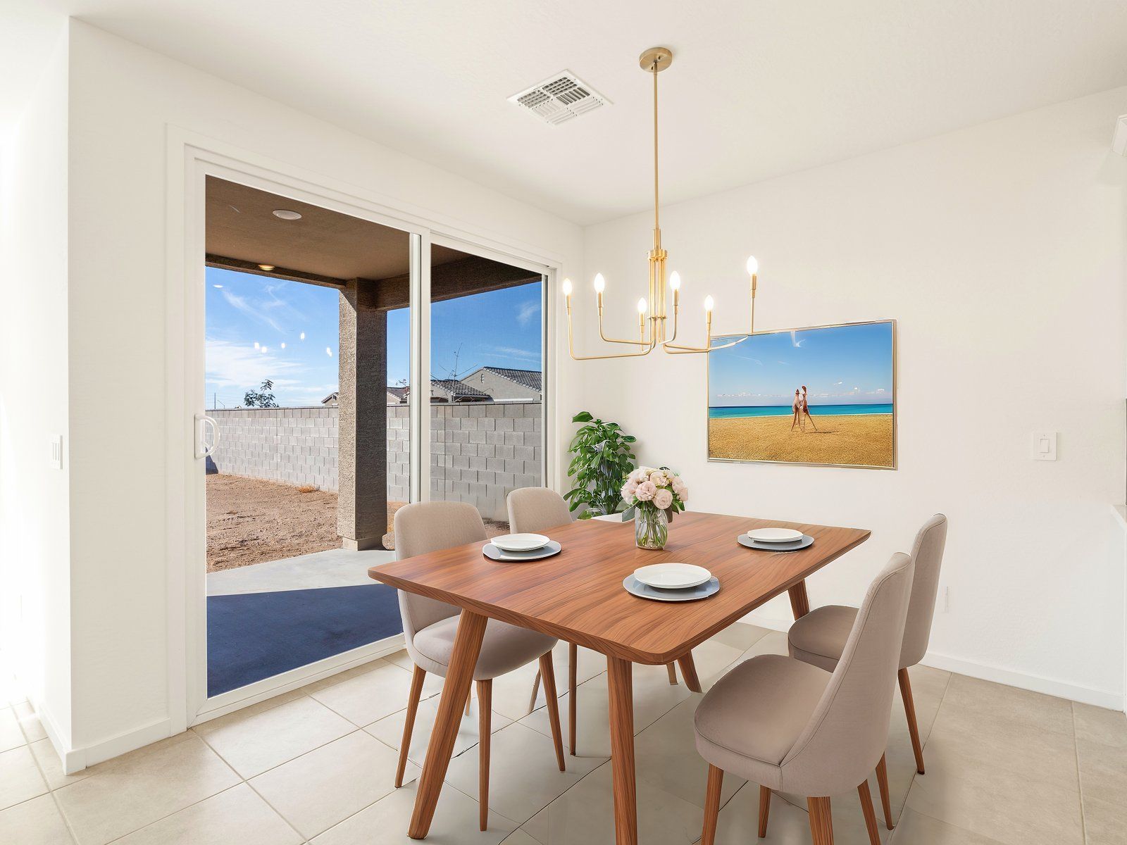 Virtual staging of the Sawyer floorplan at Rancho Mirage