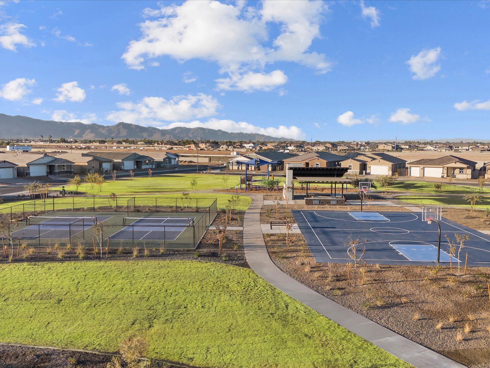 Drone View of Amenities at Abel Ranch