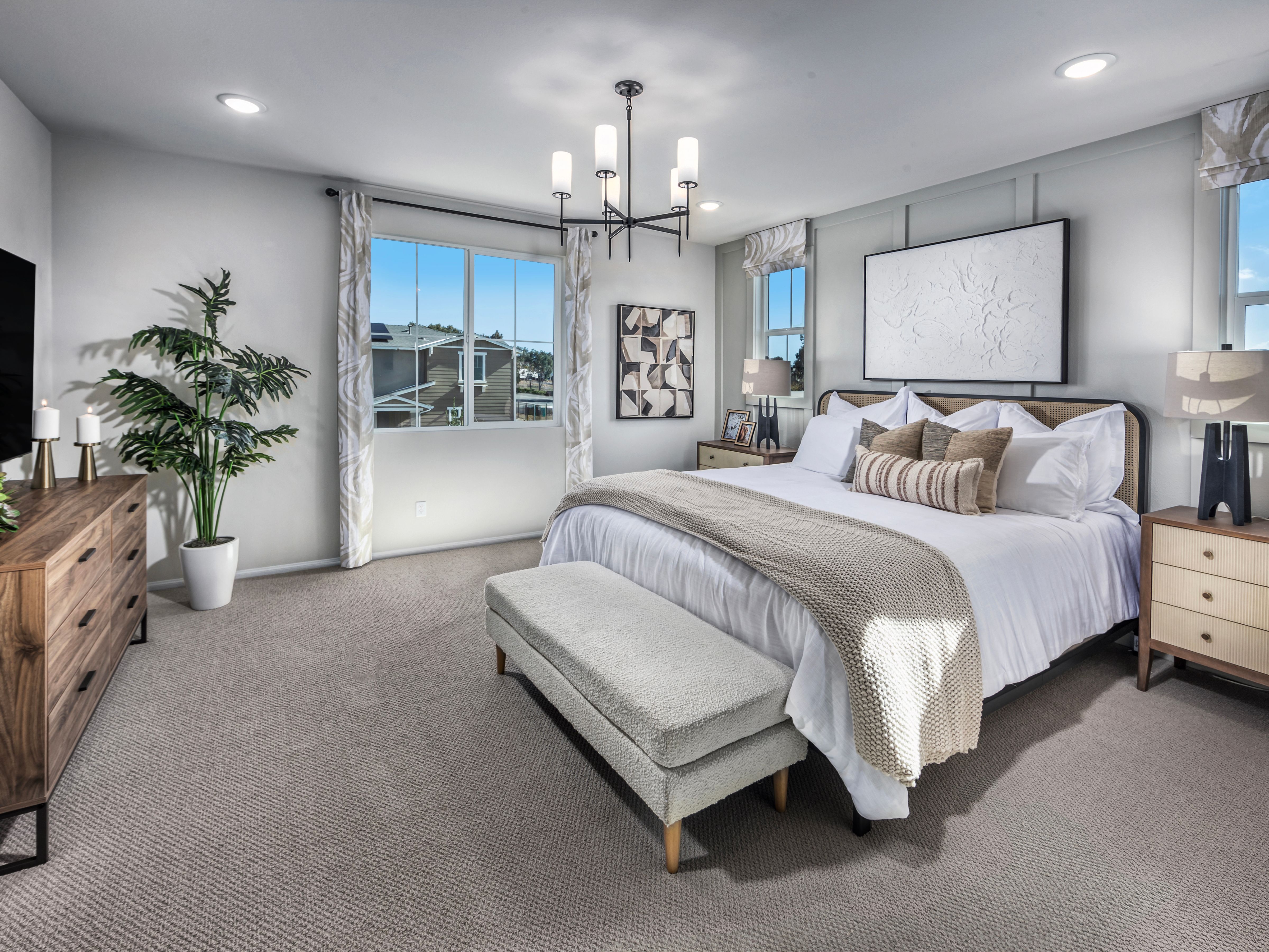 The spacious primary suites create a private oasis to rest and rejuvenate.