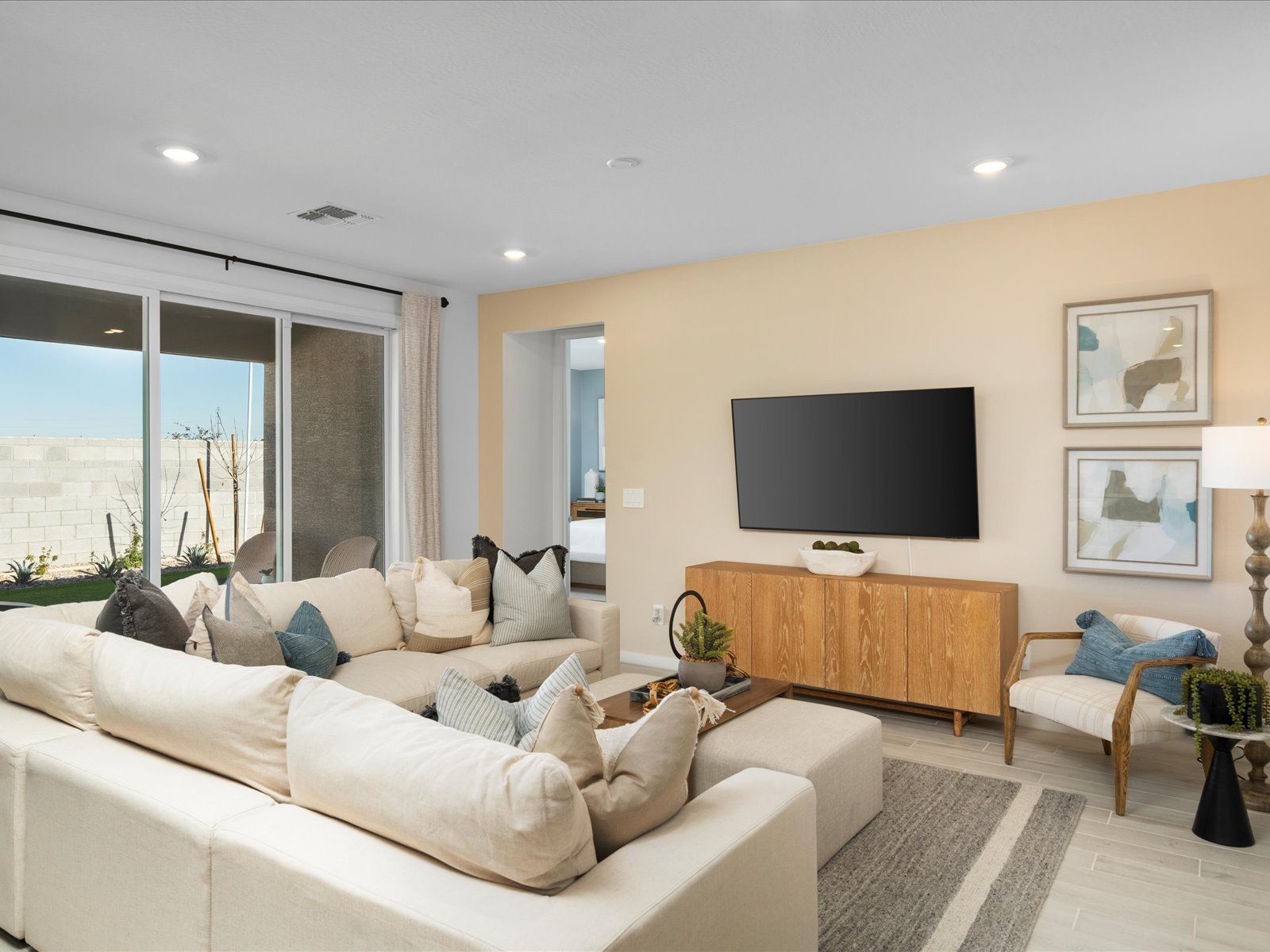 Living Area in Bailey Floorplan modeled at El Cidro