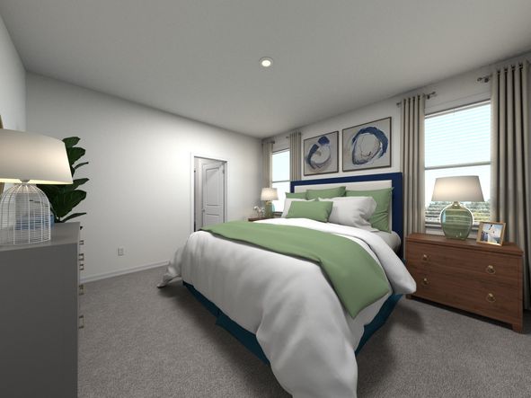 Primary bedroom in the Cyrus floorplan