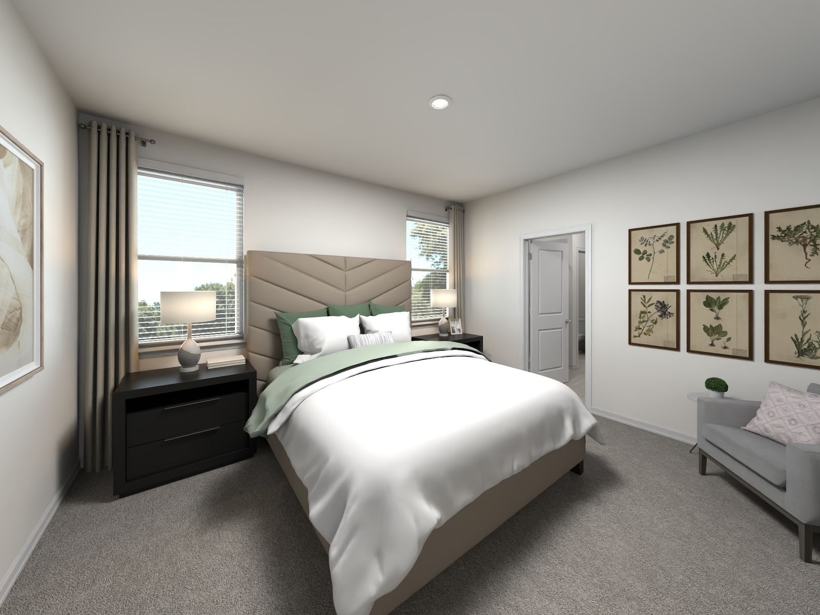 Primary bedroom in the Braylan floorplan