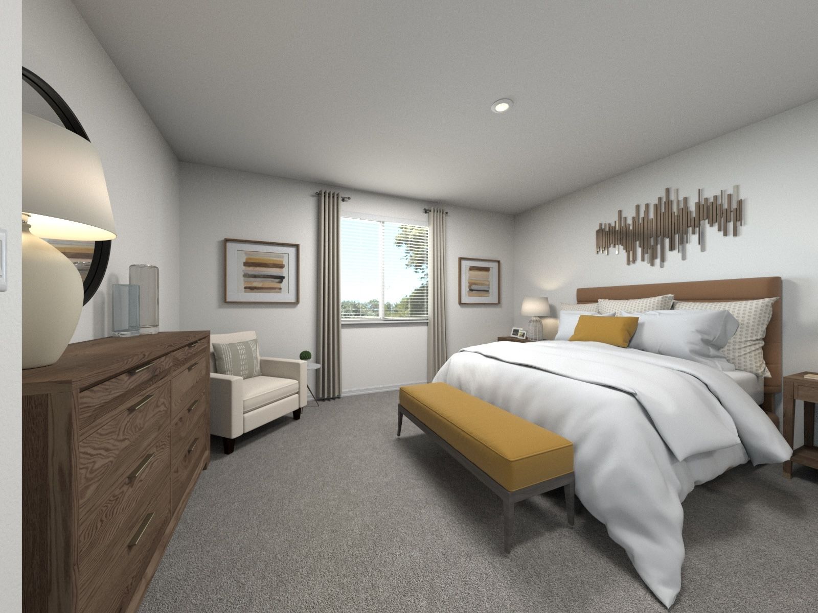 Primary bedroom in the Adessa floorplan