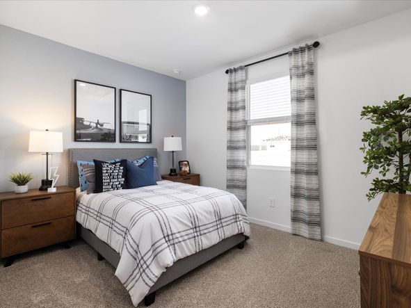 Guest Bedroom in Lark Floorplan modeled at Allure Vista