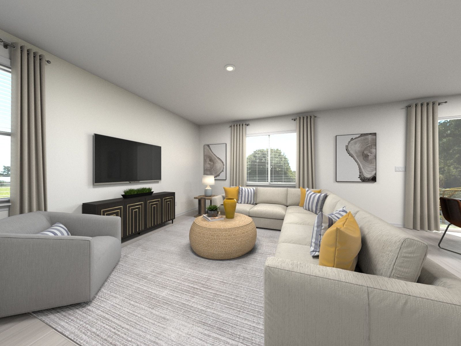Living room in the Adessa floorplan