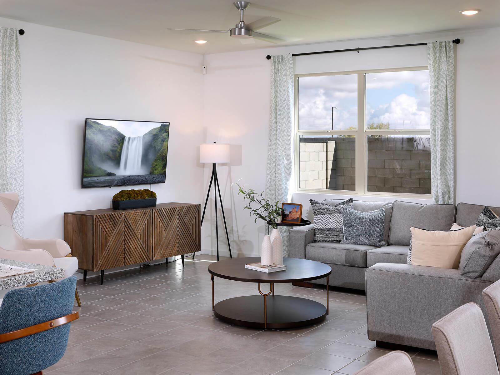 Living Area in the Avery Floorplan at Paloma Creek in Phoenix, Arizona