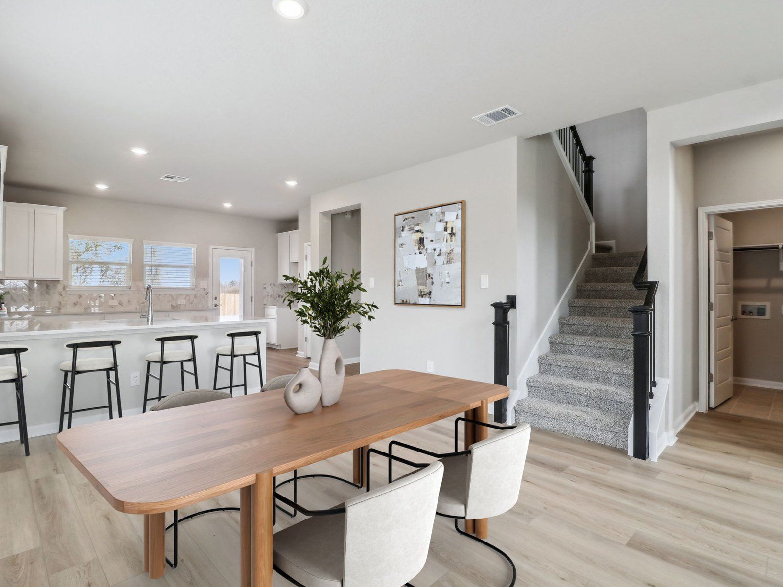 Dining room in the Medina floorplan at a Meritage Homes community.
