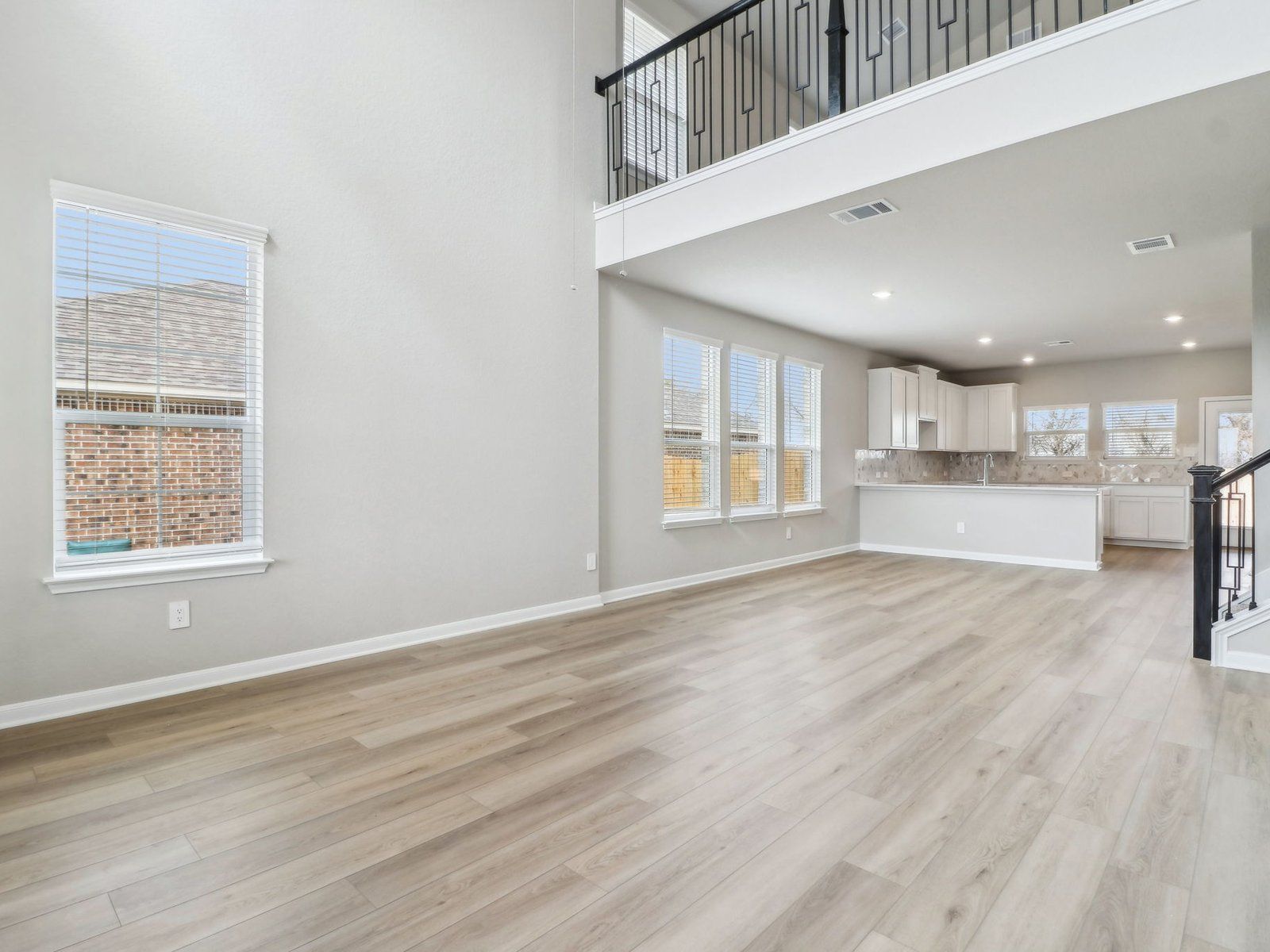 Living room in the Medina floorplan at a Meritage Homes community.