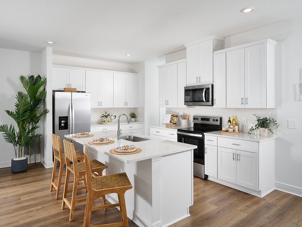 Kitchen in the Birch floorplan modeled at Cyrene at Minneola