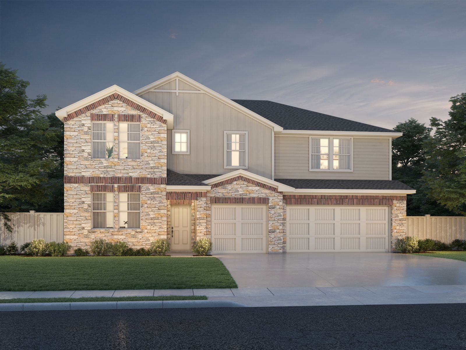 The Revere (570) Floorplan C Elevation Rendering