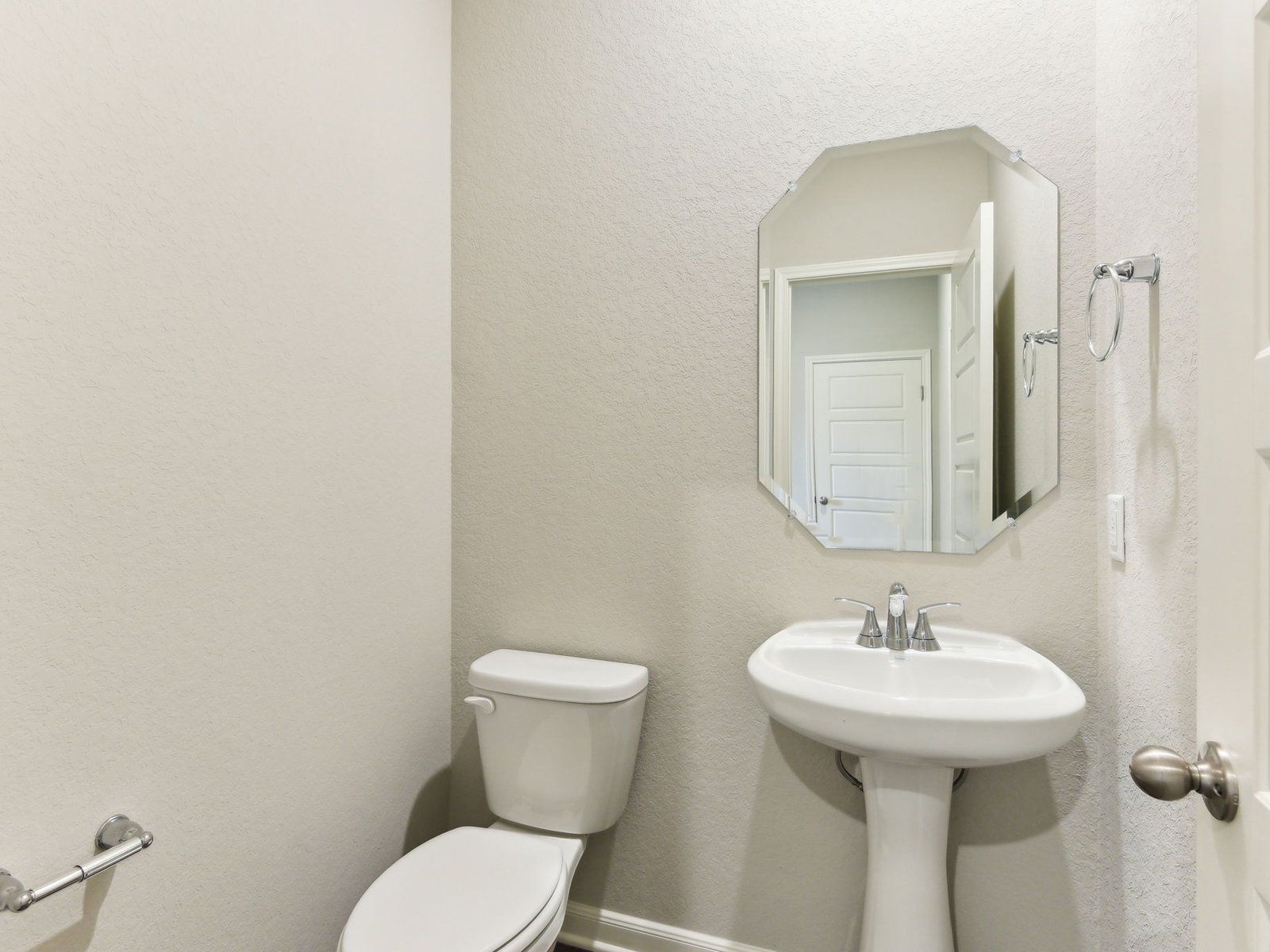 Powder room in the Matador floorplan at a Meritage Homes community in San Antonio, TX.