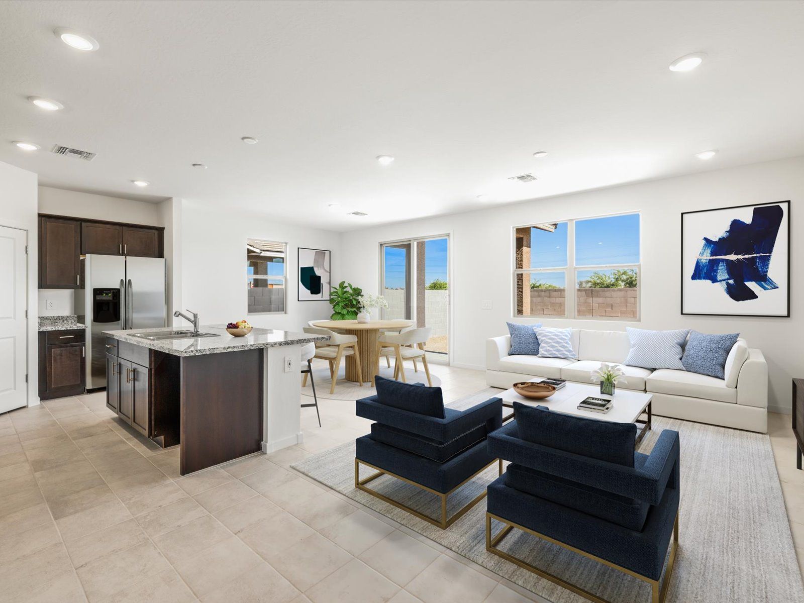 Virtual staging of the Everett floorplan at Hurley ranch in Tolleson, AZ.