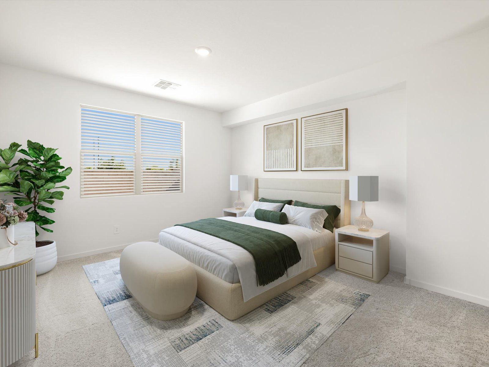 Virtual staging of the Everett floorplan at Hurley ranch in Tolleson, AZ.