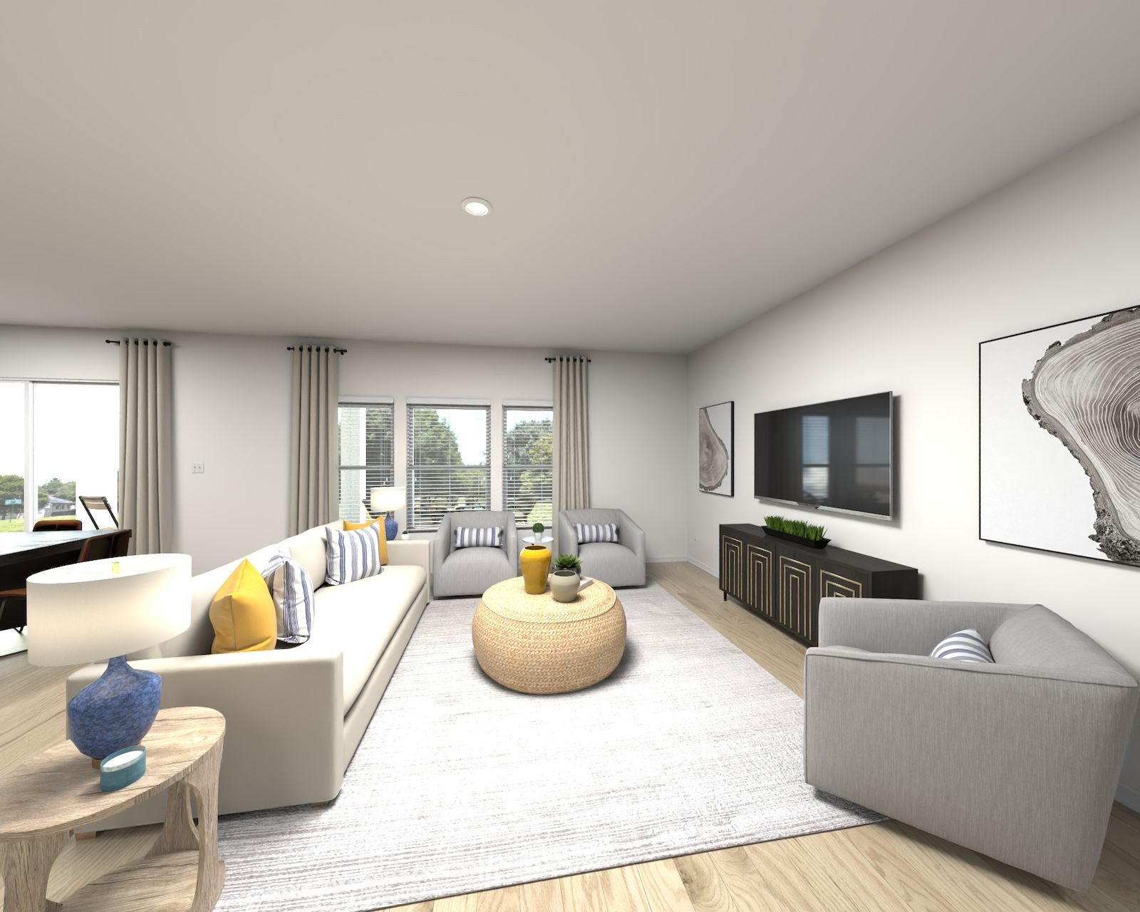 Living room in the Valentia floorplan