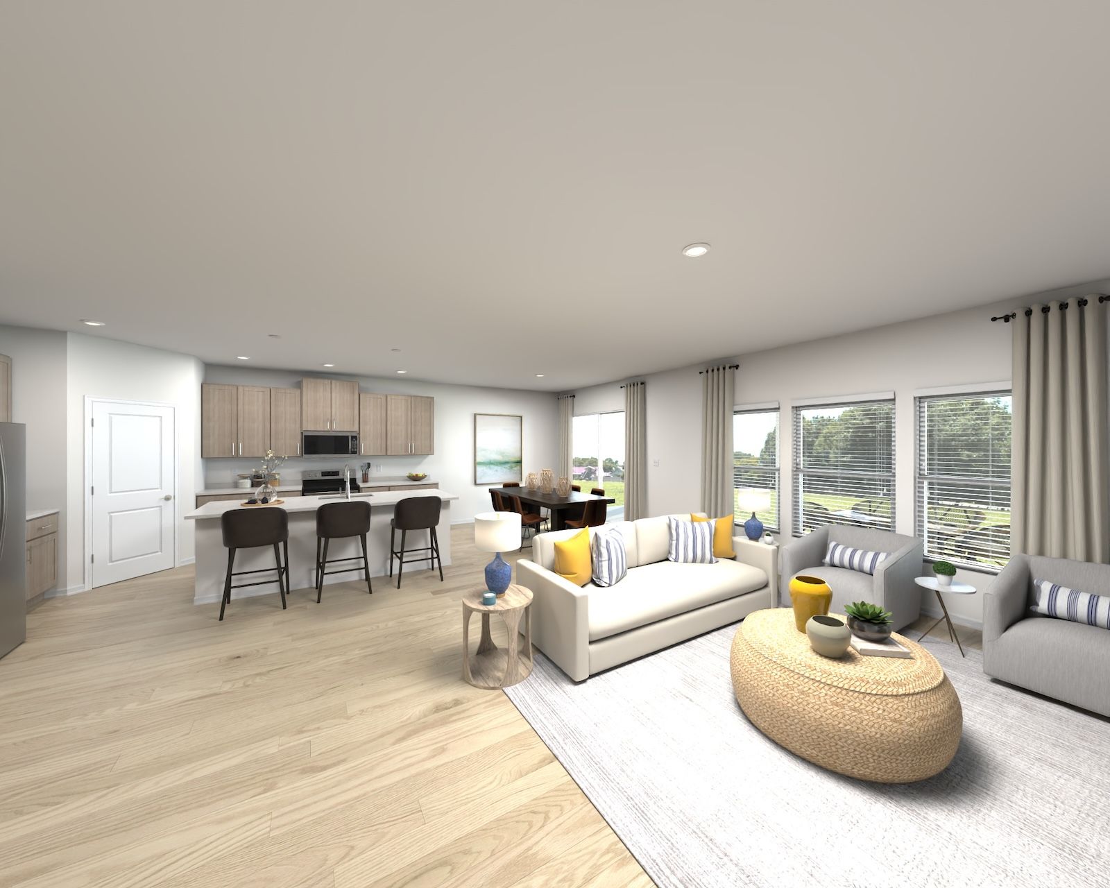 Great room in the Valentia floorplan