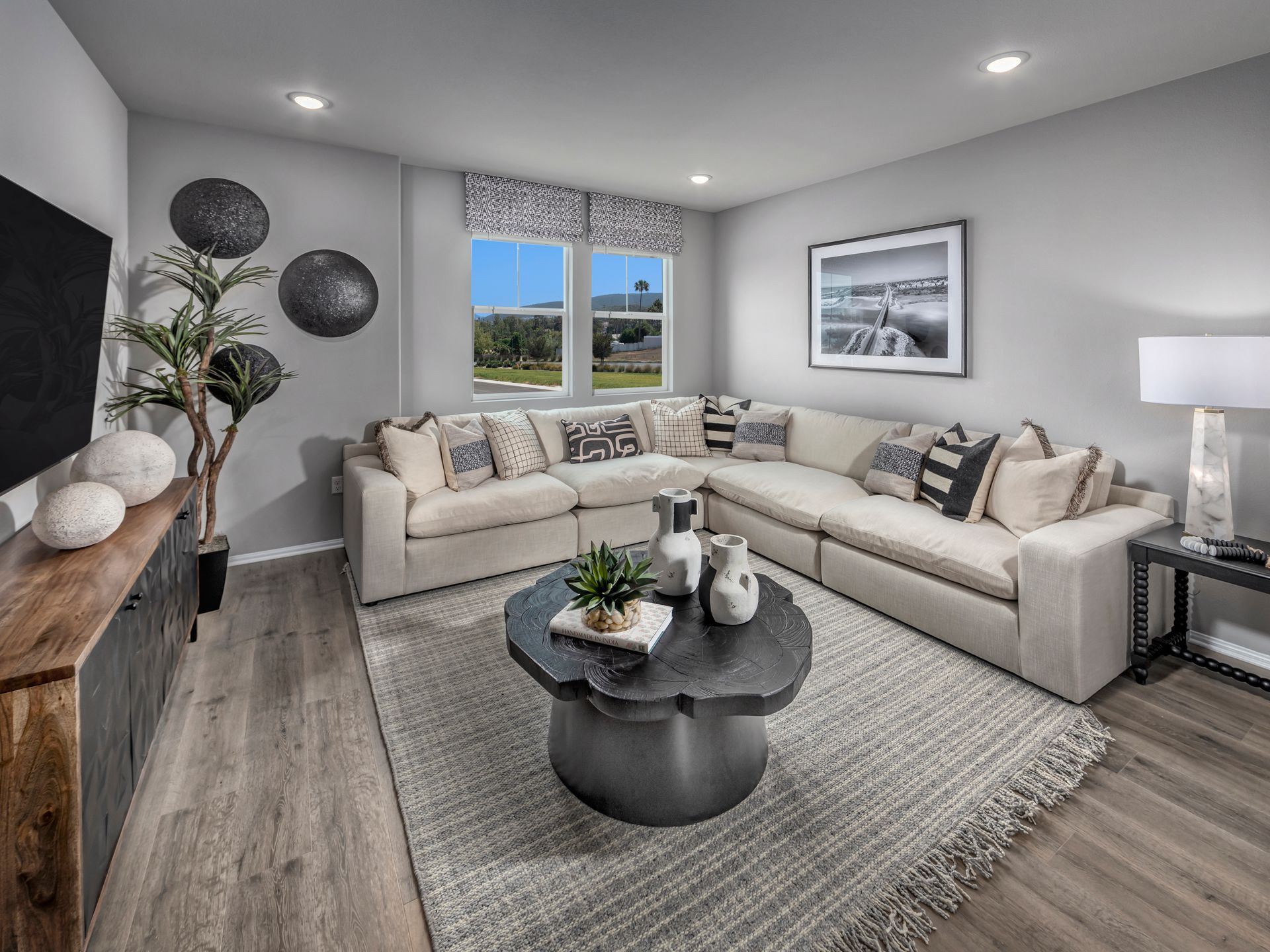 Great room in the Residence 3 floorplan at Cielo in San Marcos, CA.