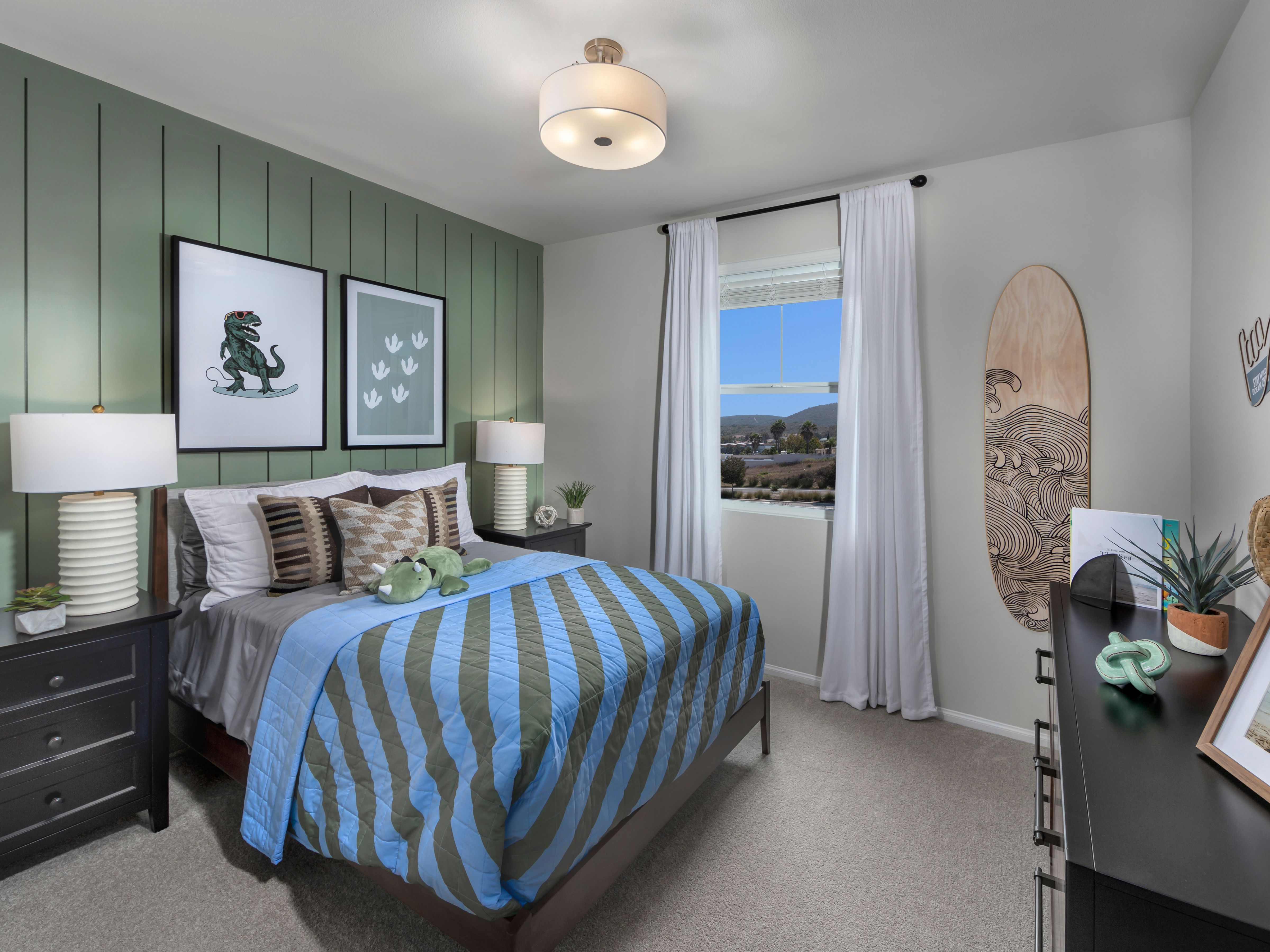 Bedroom in the Residence 2 floorplan at Cielo by Meritage Homes in San Marcos, CA.