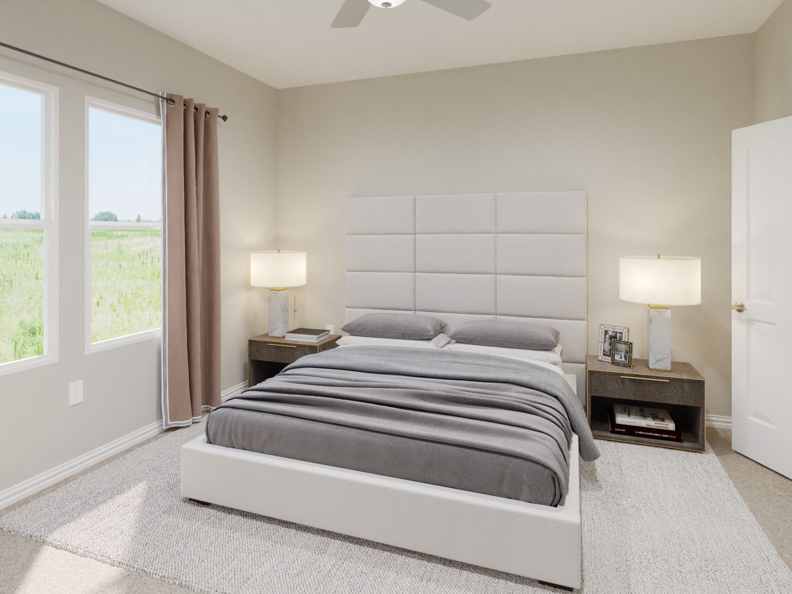 Enjoy the evening in your primary bedroom.