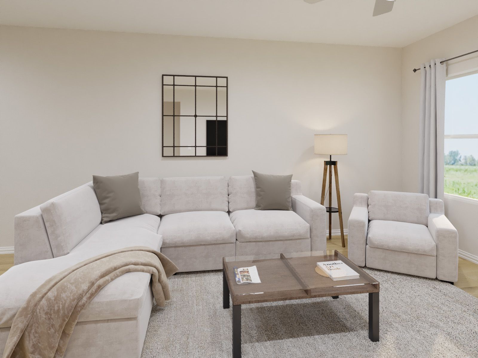 Kick your feet up after a long day in your cozy living space.