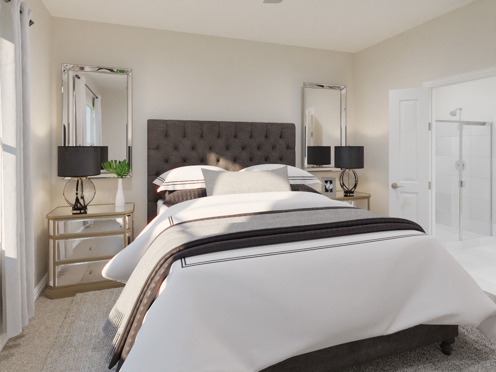 Enjoy the evening in your primary bedroom.