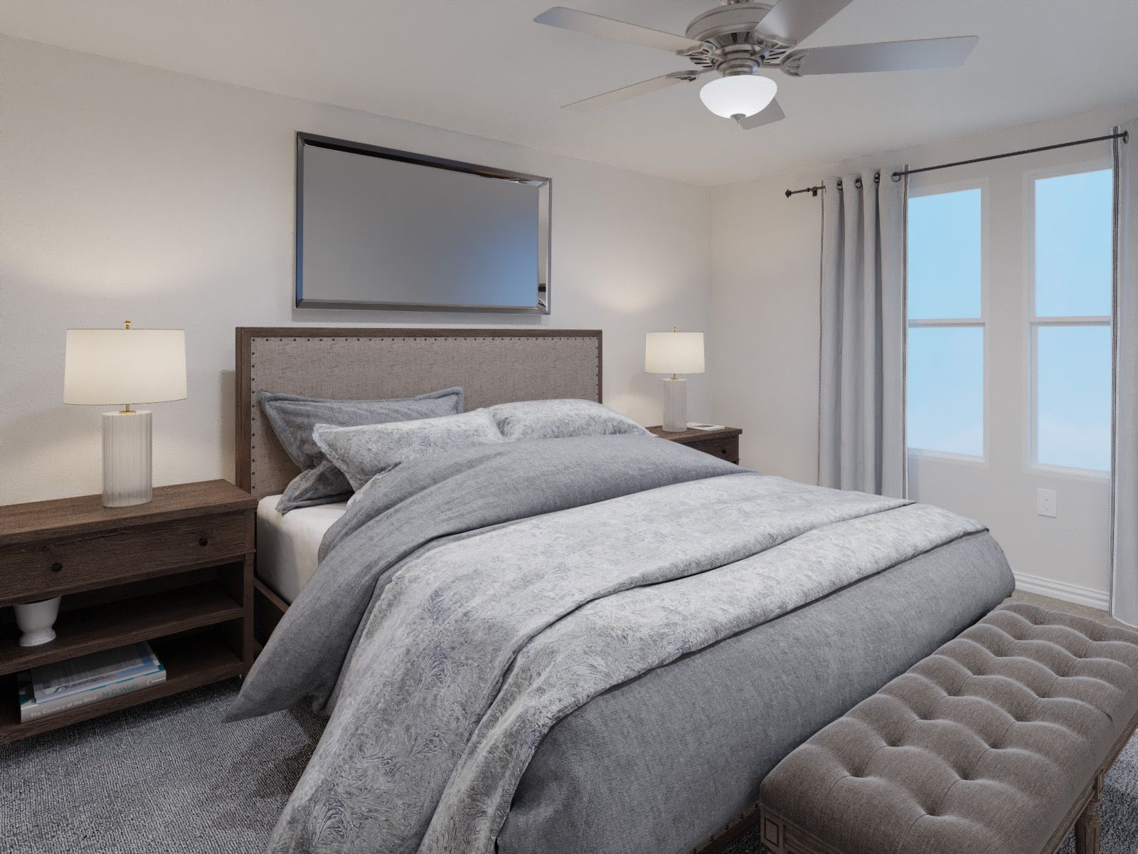 Enjoy the evening in your primary bedroom.