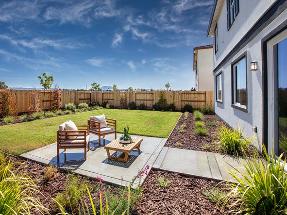 Modeled backyard at Riverine in Oakley, CA.