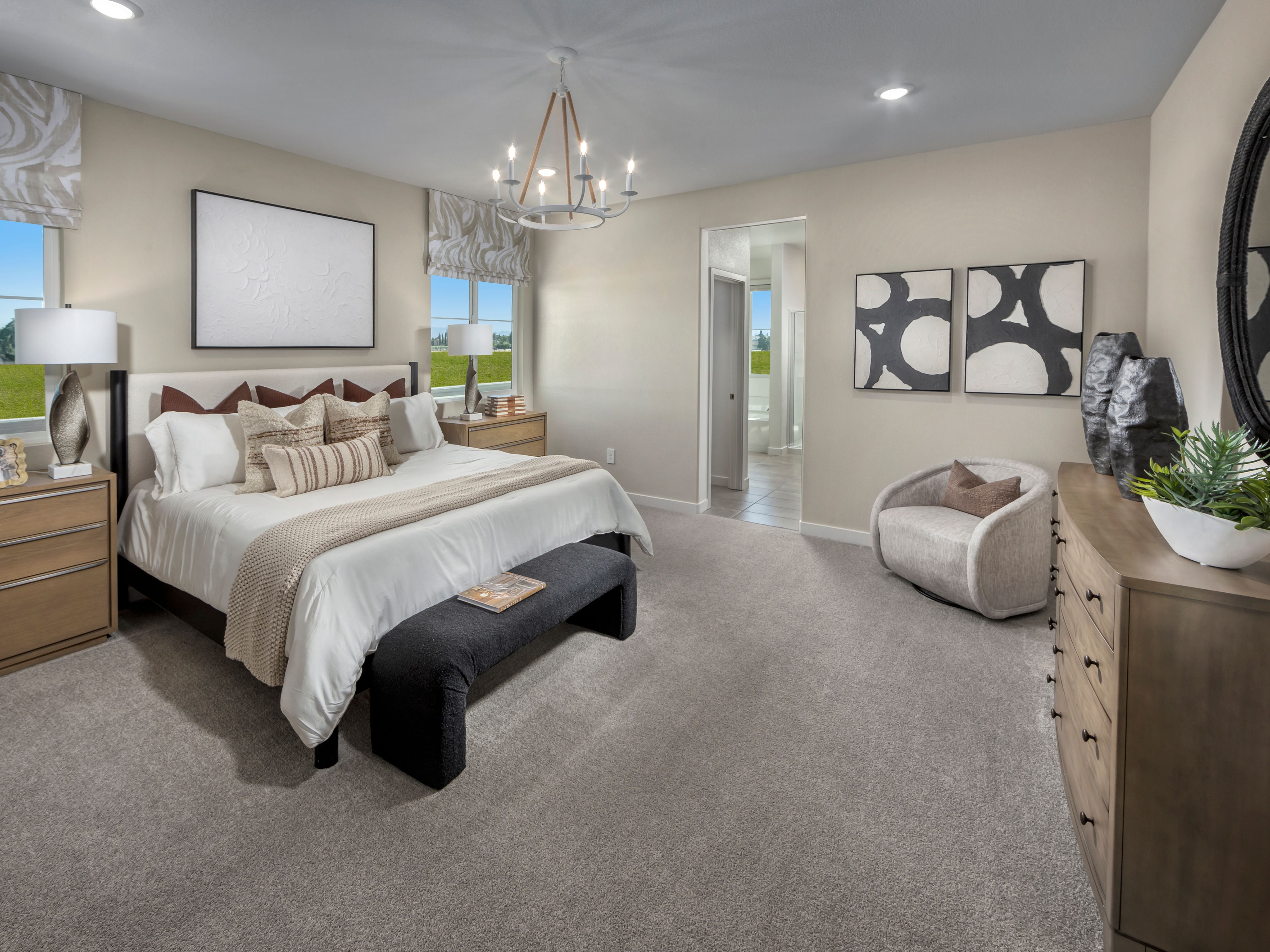 Modeled Primary bedroom of the Residence 4.