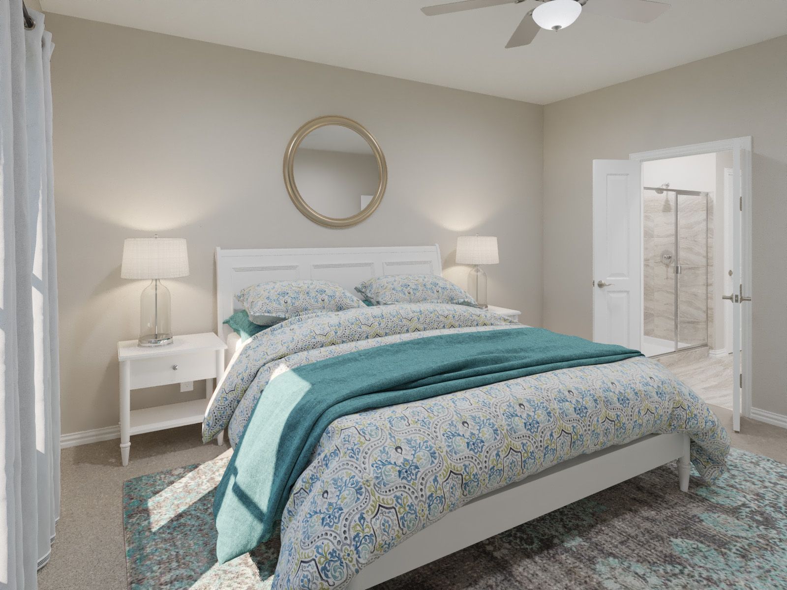 Enjoy the evening in your primary bedroom.