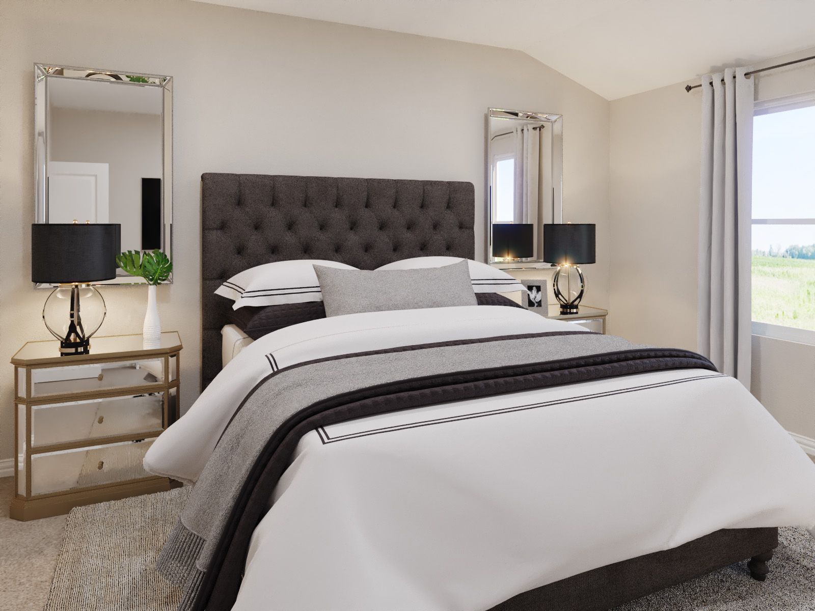 Enjoy the evening in your primary bedroom.