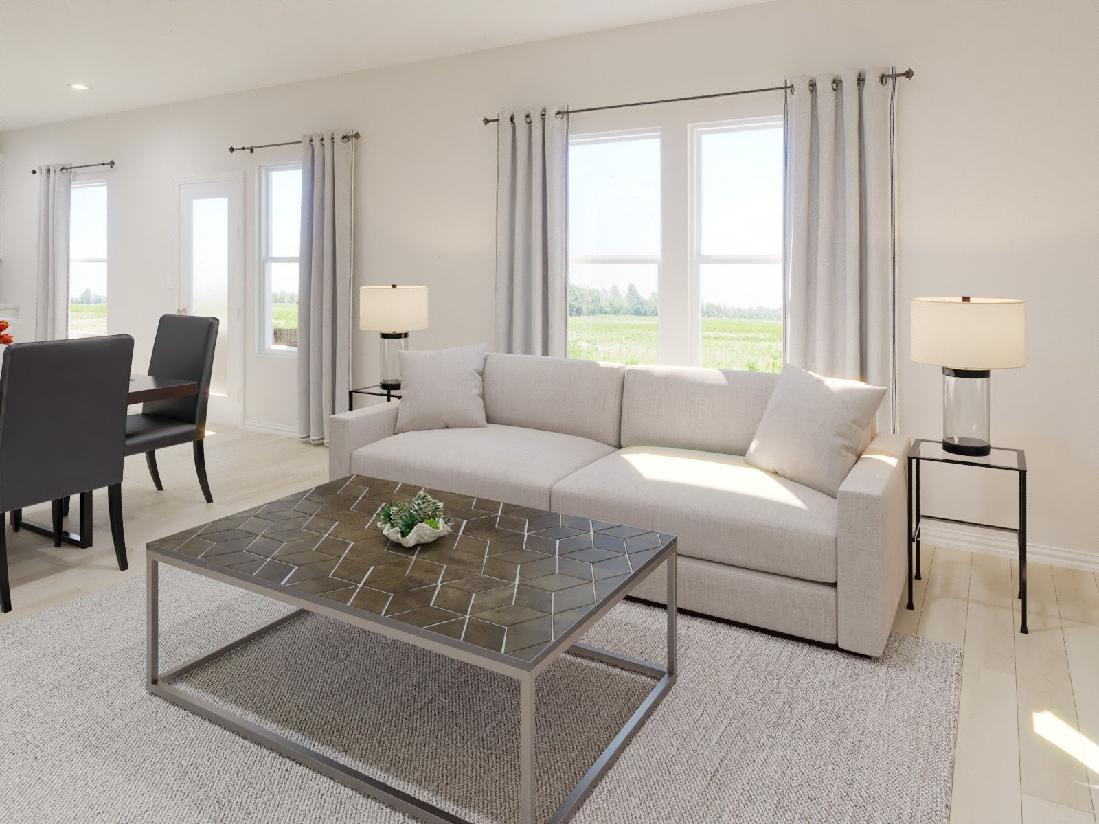 Kick your feet up after a long day in your cozy living space.