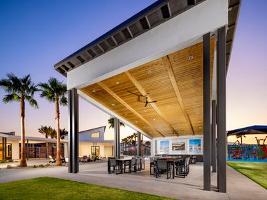 Covered outdoor dining for effortless al fresco entertaining.