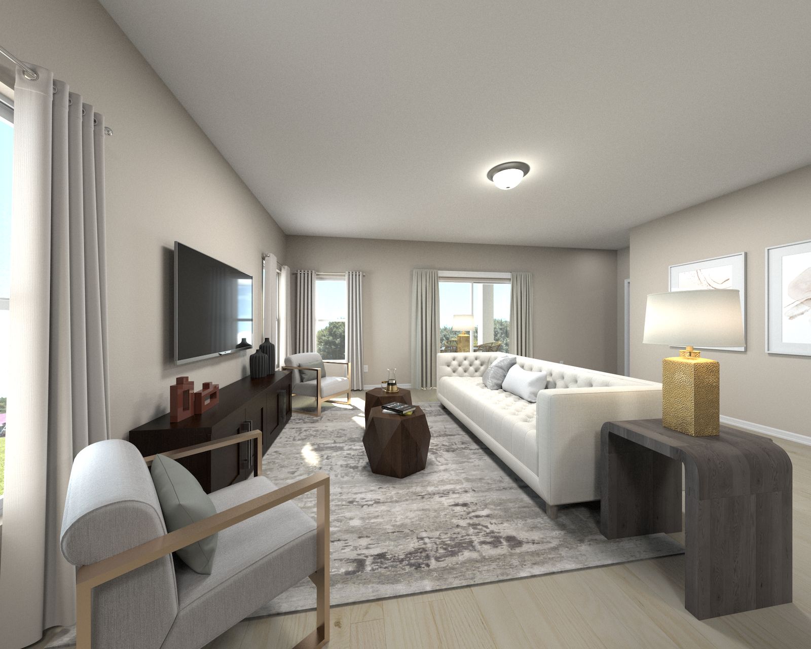 Living room in the Verona floorplan