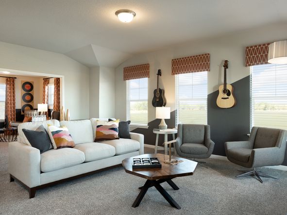 Play games and watch movies in the upstairs game.