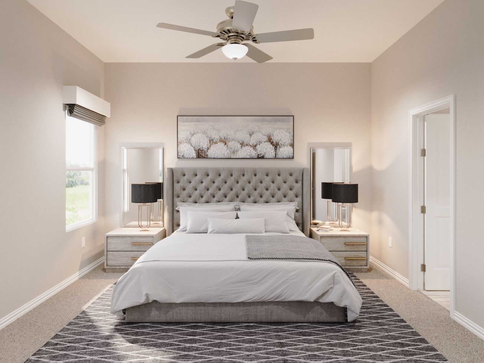 Downstairs primary suite offers privacy and tranquility