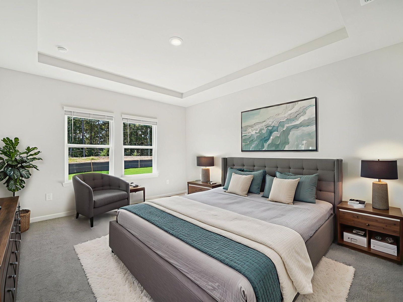 The Sherwood floorplan with the Charm Burlap interior package.