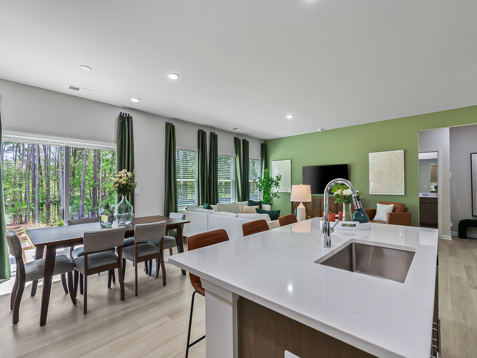 Kitchen in the Chatham floorplan at a Meritage Homes community in Zebulon, NC.