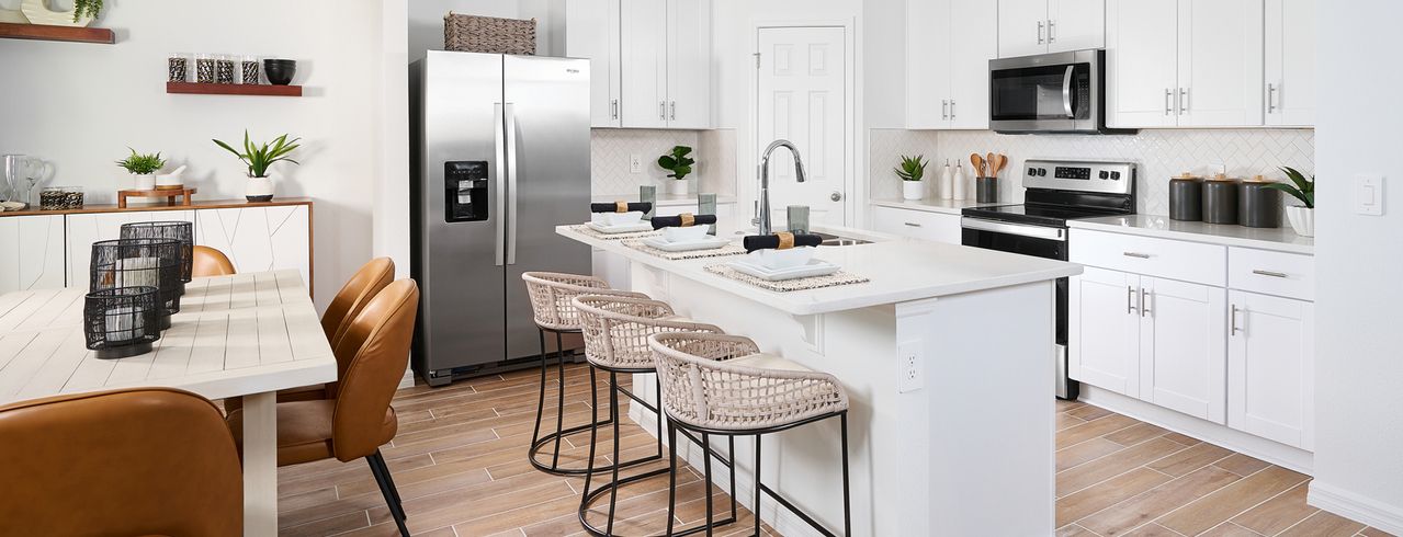 Kitchen in the Zion floorplan modeled at Bradbury Creek